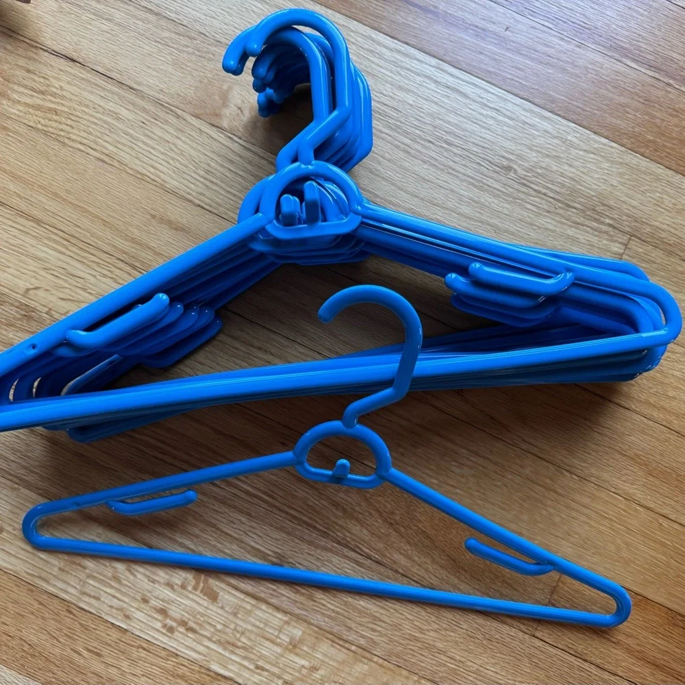 NWOT Set of Blue Plastic Hangers